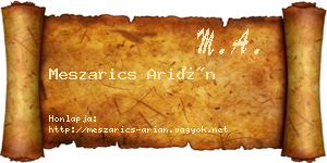 Meszarics Arián névjegykártya